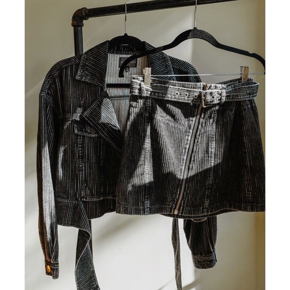 Black Corduroy Moto Set - Picture 2 of 7